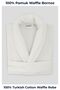 Waffle Bathrobe, 100% Cotton Unisex Cream Waffle Pique Bathrobe - High Water Absorbency & Soft Shawl Collar Bathrobe - Home1961 Waffle Woven Bathrobe for Men and Women - 4