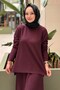 Ribbed Tunic Skirt Mercerized Set - 3