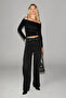 Svea Women's Black Blouse with Ruched Shoulders - 4