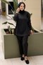 Crochet Knitwear Fabric Mix Gathered Tunic - 3