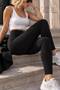 Black color inner lined tights - black - l - st00229-11715