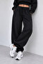 Women's Black Winter Thick Inner Fleece High Waist Basic Jogger Sweatpants - 3