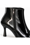 Full Black Patent Leather Pointed Toe 8 cm Stiletto Women's Boots - 2
