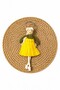 Girl's Knitted Macrame Keychain/Bag Ornament with Yellow Skirt