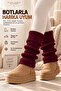 Original Premium Leg Warmer Acrylic Knit Warm Thick Soft Ribbed Texture Leg Ankle Warmer Fully Compatible with Boots Below the Knee Special Design Winter Leggings |   Compatible with All Foot Sizes - 4