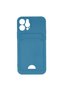 Apple iPhone 12 Case Kelvin Silicone with Business Card Holder - Blue - 2