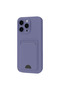 Apple iPhone 16 Pro Case Kelvin Silicone with Business Card Holder - Lilac