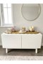 Mustard Yellow Suede Fabric Runner 40X120 cm Console Size - Modern Design - 2