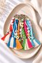 Evil Eye and Heart Beaded - Double Braided Macrame Charm Keychain/Bag Charm - 2