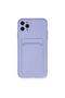 Apple iPhone 11 Pro Max Case Kelvin Silicone with Business Card Holder - Lilac