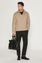 Ceremino Men's Half-Zip Mink - Beige Sweatshirt - 2