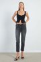 Zippered Cut-Off Leg Jeans