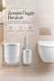 White Eco Magic Hanging Round Mina 2-Piece Wc Bucket and Brush Set
