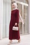 Judge Collar Waist Tie Dress - Burgundy - 6