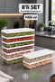 8-Piece Refrigerator Organizer - Refrigerator Suitable Storage Container Multi-Purpose Kitchen Organizer 1000ml White