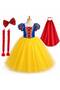 Snow White Children's Party Costume Girls' Costume with Crown Hair Tinsel Cape Day Party Dress Snow White Costume