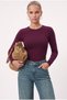 Women's Main Lux Touch Soft Texture Plum Blouse - 3