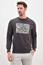 3 Thread Floral Maze Printed Crew Neck Sweatshirt
