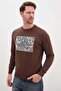 3 Thread Floral Maze Printed Crew Neck Sweatshirt - 4