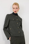 Herringbone Wool Jacket - Khaki - 3