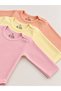 3-Piece Baby Girl 100% Organic Cotton Combed Cotton Long Sleeve Body and Waist-Curved Pants Set - 6