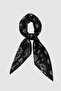 Retro Shawl Patterned Cotton Scarf - Black