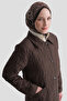 Polo Collar Quilted Cap Brown - 4
