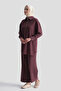 Shawl Collar Knitted Suit Burgundy - 2