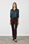 Striped Flare Pants - Burgundy - 2