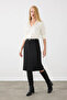 Belted Pencil Skirt - Black - 3
