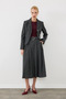 Woolen Long Flared Skirt - Black - 5