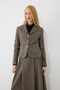 Waist-Fitted Woolen Jacket - Brown