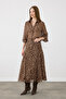 Bambi Patterned Midi Skirt - Brown