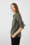Classic Cut Viscose Shirt - Khaki - 4