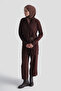 Ribbed Cardigan Rayon Knitwear Set Bitter Brown - 2