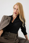 Waist-Fitted Woolen Jacket - Brown - 5