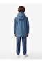 Long Sleeve Hooded Pocketed Zippered Plush Lined Raincoat - 3