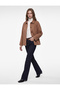 Long Sleeve Buttoned Short Gabardine Trench Coat with Pockets - 3