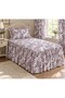Vintage Spring Trace – Purple Spring Branch Patterned Elastic Sheet Set with Ruffled Skirt