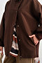 Women's Snap Detail Hidden Zipper Ribbed Parachute Jacket Brown - 5