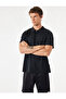 Comfortable Fit Short Sleeve Half Zipper Sports T-Shirt - 2