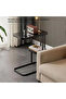 C Shaped End Table 2-Tier Sturdy C Table with Storage Narrow Side Table for Living Room Bedroom with Metal Frame Industrial Small Bedside Table Sofa Couch Table for Small Space Black Frame - 2