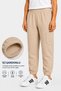 Unisex 4-Pack Navy Blue-Black-Grey-Beige Children's Sweatpants with Elastic Waist and Cuffs with Ribbon Inside - 2