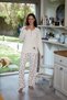 Women's Penguin Patterned Patchwork Waffle Fabric Pajama Set