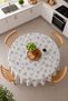 Patterned Round Pvc Thin Oilcloth Tablecloth, Wipeable and Stain Resistant - 2