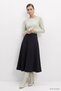 Scuba Fabric Flared Skirt 8549A Black