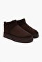 Women's Brown Suede Fur Lined Thick Sole Women's Boots - 4
