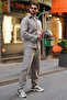 Gray Buttoned Men's Shirt and Trousers Two-Piece Set E7377 - 6