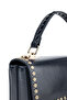 Women's Faux Leather Navy Blue Handbag - 4