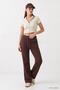 Adjustable Waist Elastic Wide Leg Sweatpants 1124 Brown
